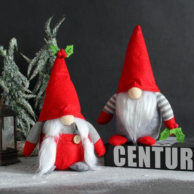 Cherry Faceless Old Man Doll Window Decoration Dwarf Standing Plush Doll Scene Arrangement