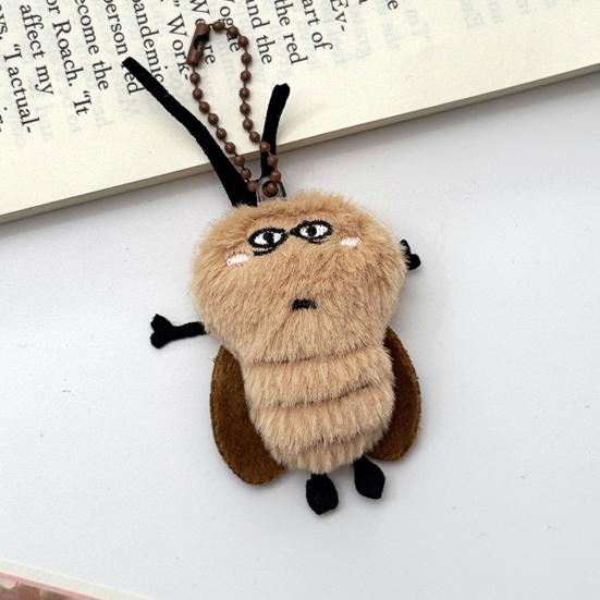 Keychain Pendant Soft Fluffy Muscular Cockroach Charm Key Chain Multi-Functional Key Holder Stress Relief Decompression Toy Keys Bags Car Decoration