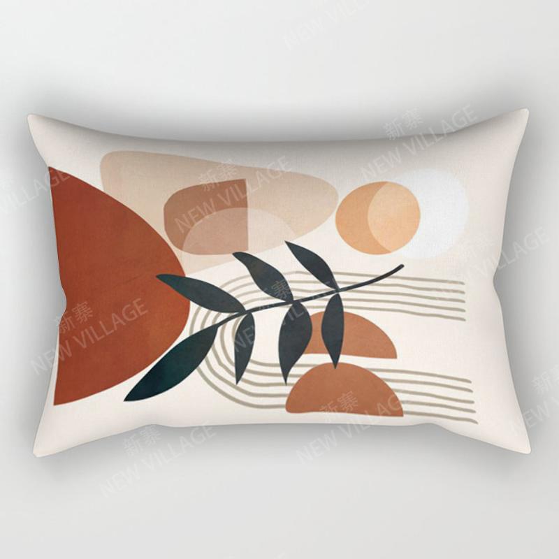 

Скандинавский осенний домашний декор, наволочка для объятий, современный абстрактный геометрический лист, богемный автомобильный диван, чехол для подушки для гостиной 30x50 30X50cm