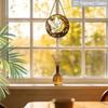 2D Flat Stained Glass Dove Window Decoration, 7.87inches Symbol of Peace Colored Glass Plate with Chain, Charming Sun Catcher Home Window Tree