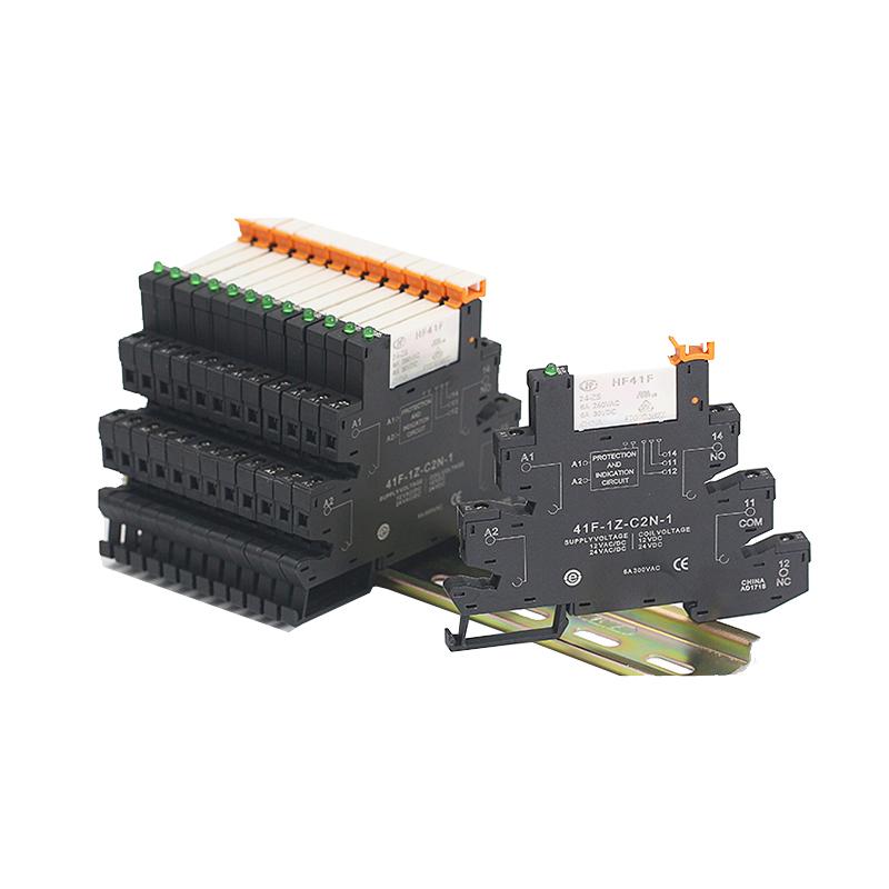 6A 1CO Relay 41F-5-ZS 41F-12-ZS 41F-24-ZS 5V 12V 24V DIN Mount with LED High Frequen Utra-thin Slim/SSR Relay