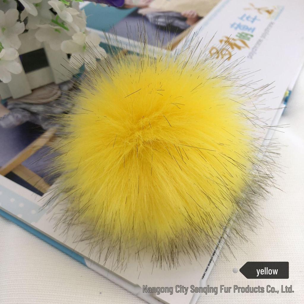 Colored 15cm Fluffy Faux Fur Fox Ball for DIY Hat Pendant