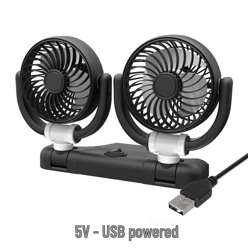 Da Fu Dual-Head USB Fan for Car: Powerful 12V Cooling Solution