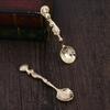 5Pcs Western Cutlery Set Retro Coffee Spoons Creative Carved Silver Exquisite Patterns for Mixing Stirring Beverage Cocktail