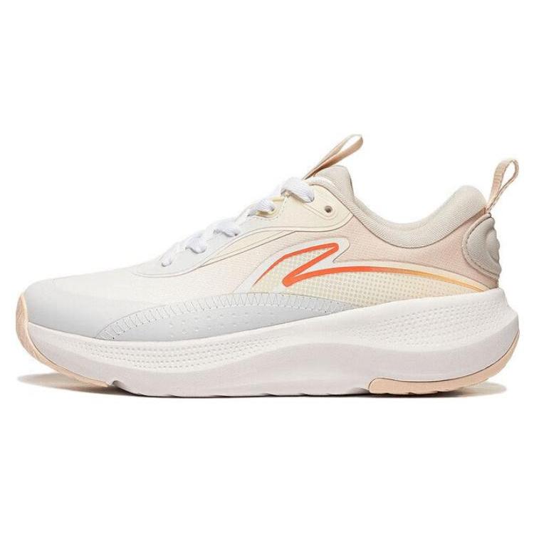 

Li Ning Soft Go Slip Resistant Abrasion Resistant Low top Casual Shoes Women s White Apricot Gray AGLT180-2 38