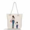 Multifunctional Mom Series Printed Thick Rope Shoulder Beach Bag Casual Large Capacity Handbag 7617