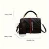1pc Trendy Quilted Handbag with Adjustable Strap, Stylish Black Shoulder Purse for Women with Mini Coin Pouch, Crossbody Purse
