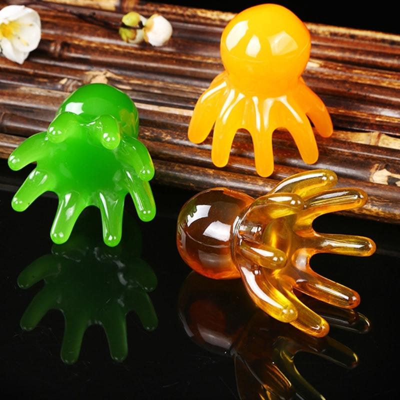Handheld Octopuses Scalp Massager,8 Tentacles Gua Sha Massages Tools for Head Body Relaxing,Triggers Points Massage Tools