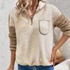 2025 New Autumn/Winter Casual Sweatshirt Long Sleeve Stand Collar Color Block Warm Fleece-Lined Sweatshirt From China