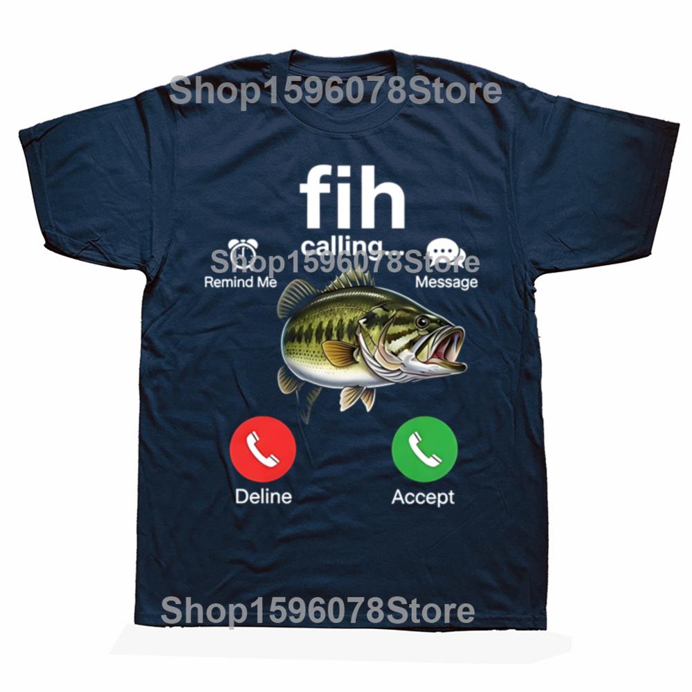Fih Calling Funny Fish Themed Incoming Call Meme TShirt FisherUnisex Humor Graphic Tees Gifts Fishing Novelty Short Sleeve S