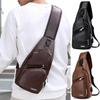 Fashion Men's Leather Sling Pack Chest Shoulder Crossbody Bag Biker Satchel Men Briefcases