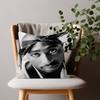 Black and White Pop Hip Hop Rapper PAC Pillow Cushion Cover Pillowcase Living Room Sofa Home Decor Customized