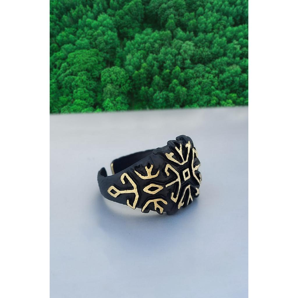 Men's Silver Plated Labyrinth Model Adjustable Ring