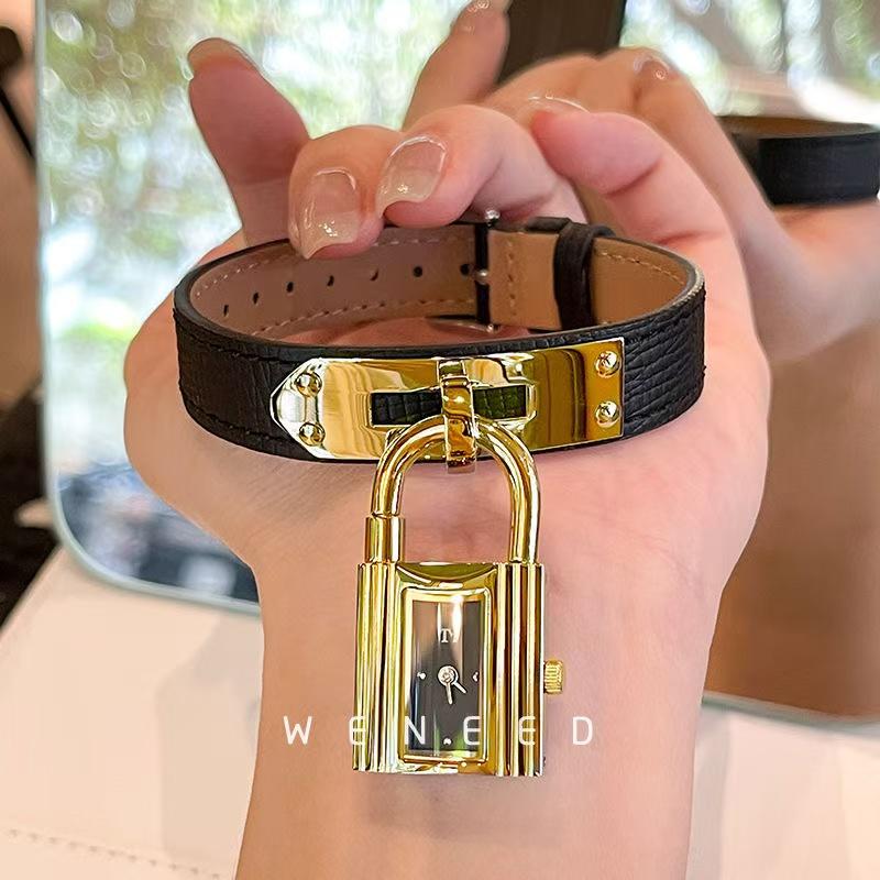 Charm Stainless Steel New Women's Watch Chain Watch Genuine Leather Vintage Quartz Watch Fashion Small Gold Watch