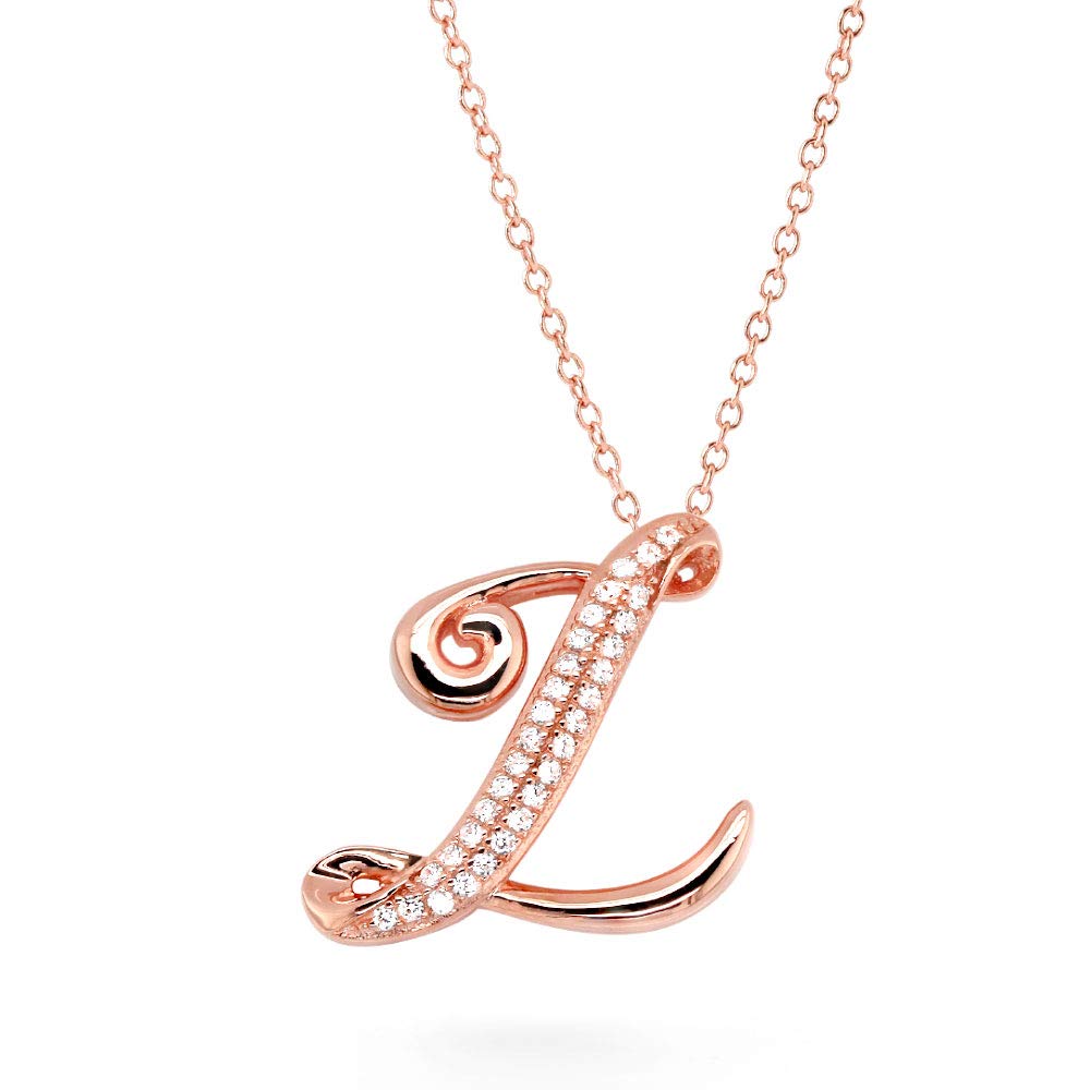 

из Нового ожерелья с буквами G Alphabet 18K розовое золото обработанное серебро 925 пробы металл гипоаллергенный женский [Подарок Йорк] женский