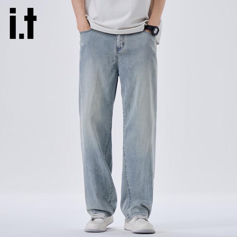 

Izzueit Men s Tencel Loose Straight-Leg Jeans 4XL