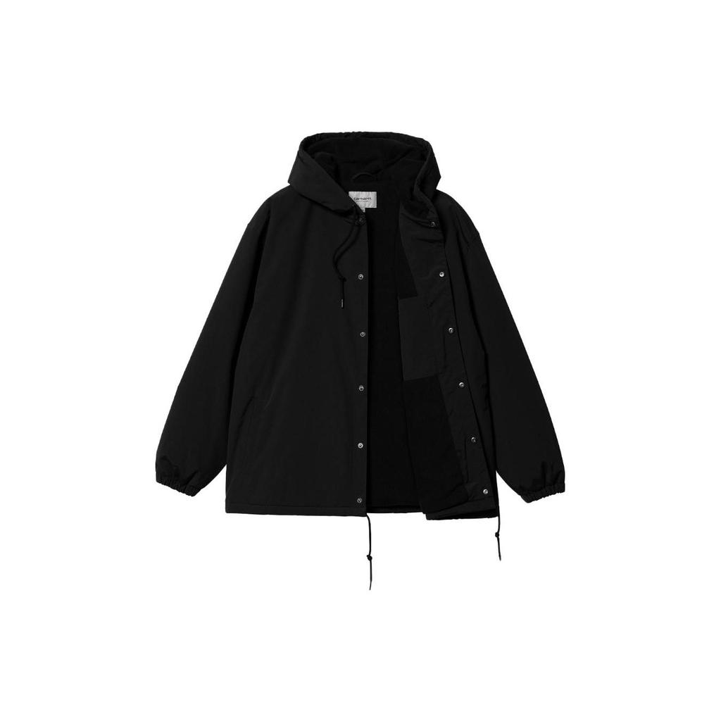 Carhartt WIP FW23 Tour Series Coach Jacket Solid Color Letter Drawstring Hooded Coach Jacket Men Jacket Black I032247-0D2-XX