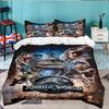 Jura-ssic Dinosaurs Battle 3PCS Bedding set,Ideal for 1pc Duvet Cover And 2pcs Pillowcases Perfect for Fan gift,Ideal for Bedroom, Dormitory