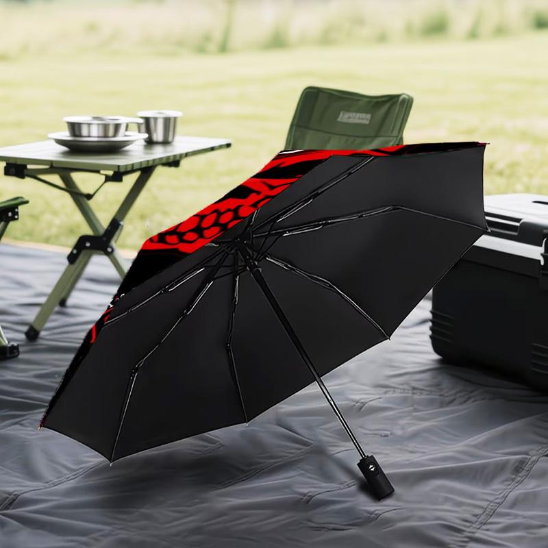 1PC City Chiefs Emblem Printed Umbrella Folding umbrella, automatic umbrella 8-Frame for Travel, camping Fan gifts Christmas Gifts