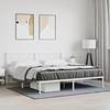 VidaXL Metal Bed Frames with Headboard, Double Bed with Slat Base, Adult Bed with Footboard, Industrial, 376280