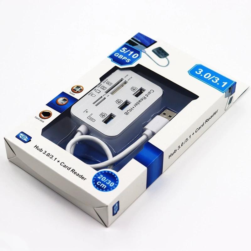 USB-C 7-in-1 Docking Station: USB 3.0 Hub, Card Reader, Aluminum High-Speed Splitter