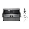 VEVOR 68cm Kitchen Sink Workstation, 304 Stainless Steel Top Mount Sinks, Drop-In Single Bowl Farmhouse Basin with Accessories