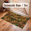 Decorative Artwork Theme Crystal Velvet Floor Rug Personalized Custom Name Text Warm Carpet Home Decoration