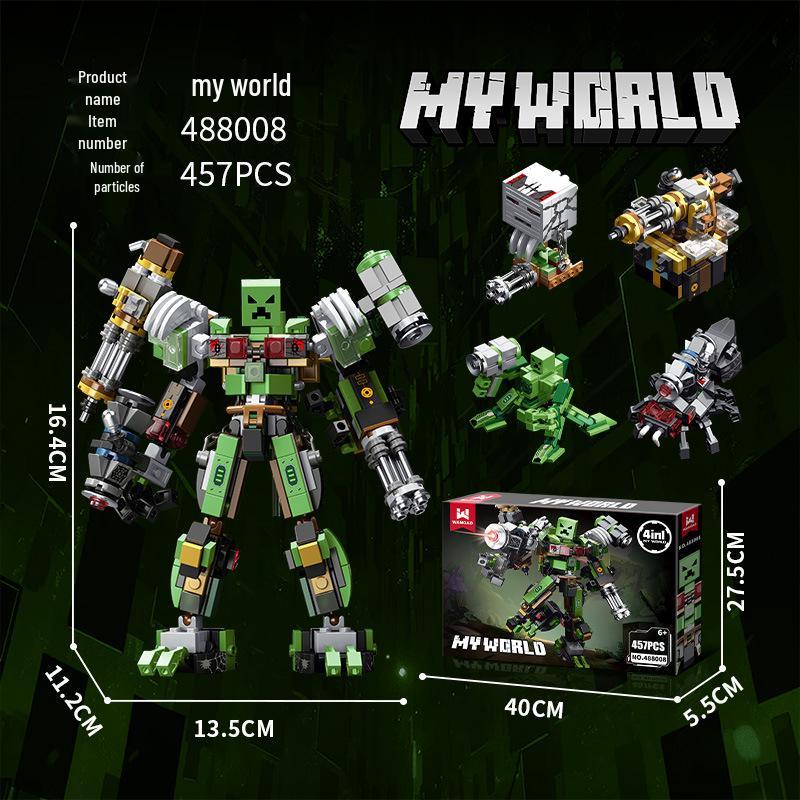 Wan Gao Creeper Mecha 4-in-1 Puzzle Building Blocks Toy
