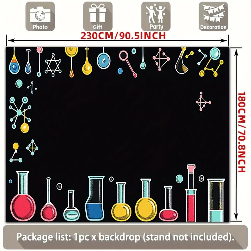 2D Planar Banner - 1 Piece of Laboratory Molecular Chemistry Background Decoration Party Decoration - Polyester Material