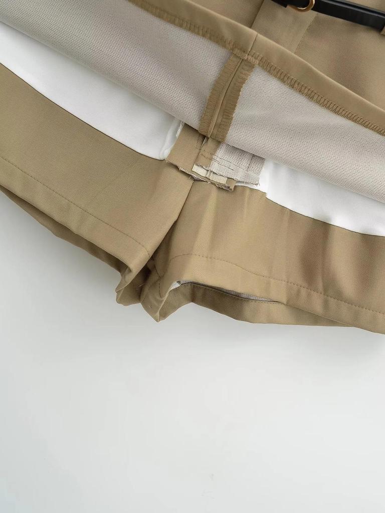 Retro Spicy Girl Belted Skirt Pants - Anti-Exposure A-line Mini for Women