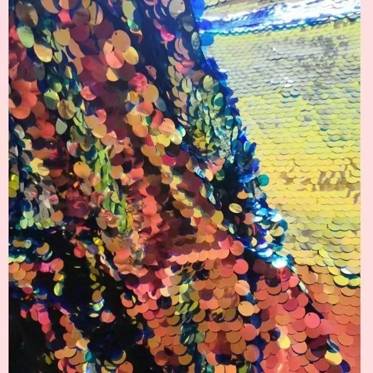 18mm Fish Scale Sequin Embroidered Fabric Photography Live Broadcast Background Decoration Cloth Stage Costumes Production
