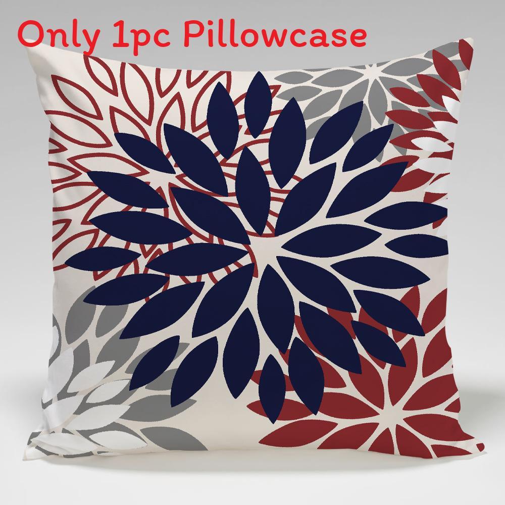 Geometric Color Flower Pillow Cover Polyester Fabric Modern Decor For Living Room