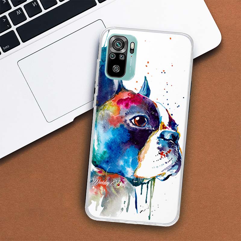 French Bulldog Dog Pug Phone Case For Xiaomi Redmi Note 10 Pro Max 10S 9 9S 9T 8 8T 11T 11S 11 5G 11E 7 6 5 4X Coque Cover