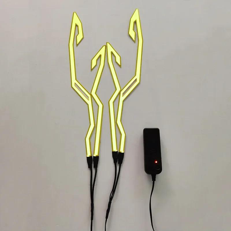 New Motorcycle Helmet Light 4 In 1 EL Light 3 Mode Led Helmet Light Night Riding Signal Helmet Strip Decoration Accessories Kit