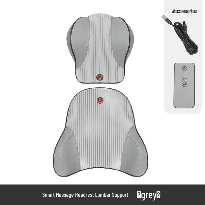 Electric Massage Lumbar Support Pillow - Memory Foam Car Seat Cushion with Remote Control.