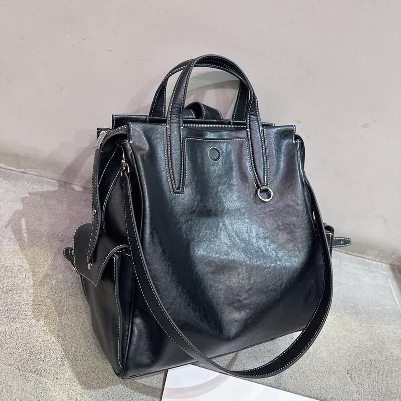 Nova mochila de couro de vaca unissex bolsa para o dia a dia bolsa para computador bolsa de grande capacidade feminina