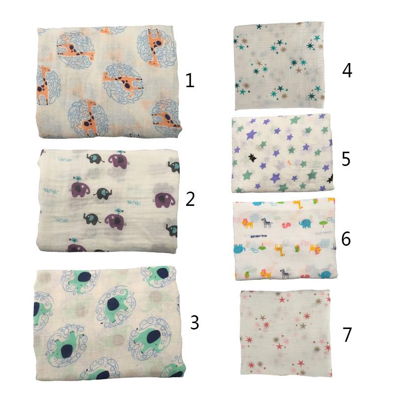 120*120 cm Dubbellagers babygazefilt Inslagna handduksfiltar