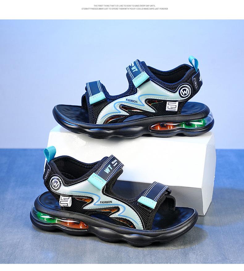 

Босоножки для мальчиков, подошва с воздушной подушкой, детские нескользящие, для среднего и старшего возраста, для маленьких мальчиков, спортивные пляжные туфли, студенческие сандалии 41 inner length 25.0cm