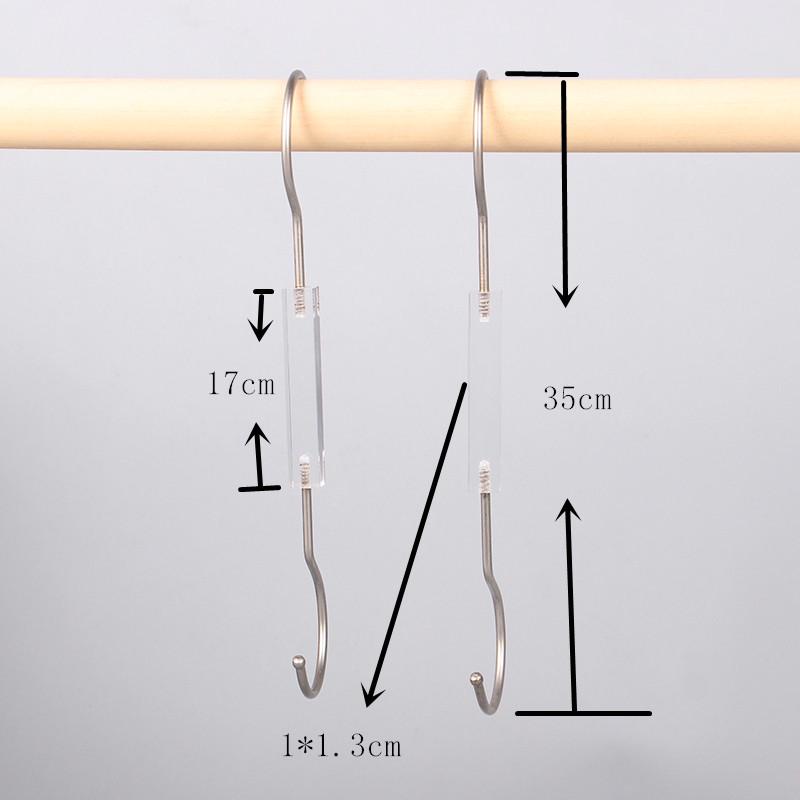 Transparent Acrylic Lingerie Hanger with S-Shaped Hook for Clothes, Fabrics, and Children's Wear.