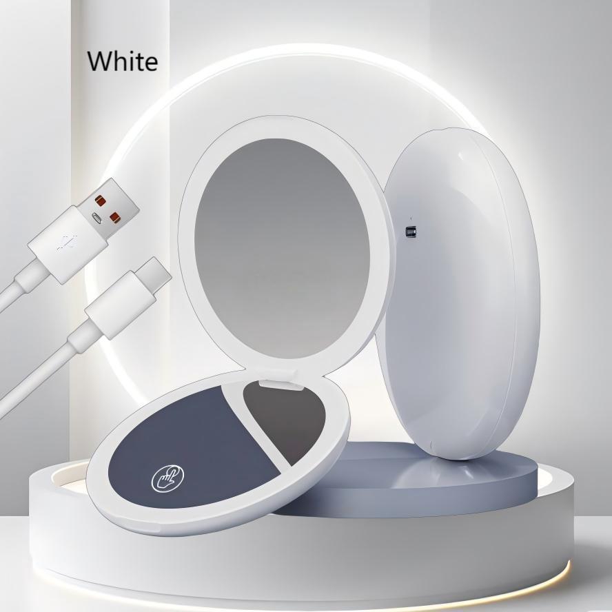 Foldable LED Magnifying Makeup Mirror - 2x, 5x, 10x