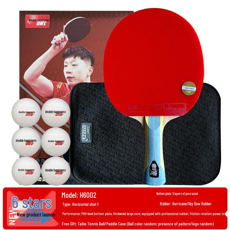 Double Happiness 6-Star Professional Table Tennis Racket for Students and Beginners