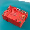 Red Santa Claus Christmas Gift Box with Lid for Scarf and Gloves