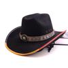 One-word Western Cowboy Hat, British Woolen Hat, Rolled Top Hat, European and American Style Hat