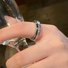 Titanium Steel Rotating Ring Minimalist Vintage Zircon Spin Ring Simple Finger Jewelry  Party