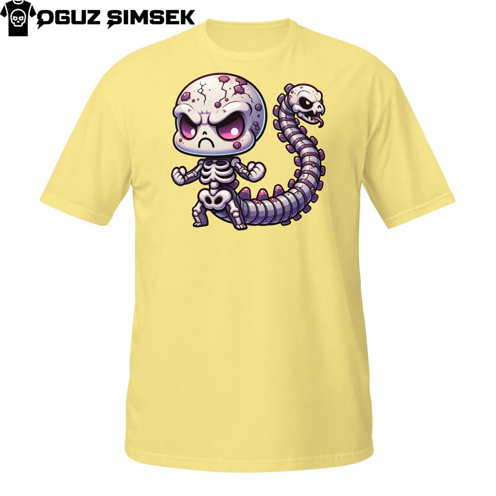 Mutant Spine Skeleton T-Shirt Mens Womens Tees Top | Two-Skull Undead Monster | Creepy Chibi Tee 4XL