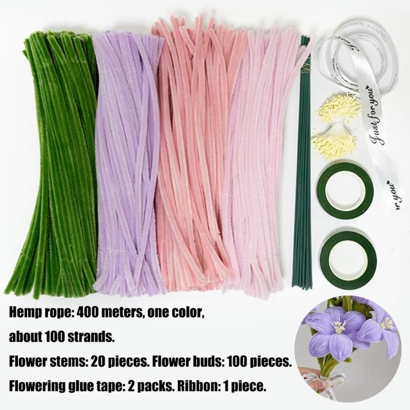 Bendable Floral Stem Wire Tulips Bouquets Set For Creative Arrangements Decorative Flowers Wedding Table Centerpiece