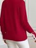 2025 Autumn/Winter Women's Solid Color Pullover Sweater - European & American Fashion, Playful Lace Patchwork, Long Sleeve, Thick Top.