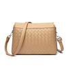Niche versatile woven pattern messenger bag women's new solid color shoulder bag texture commuter simple small square bag