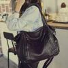 Spring/Summer New One Shoulder Large Bag Korean Version Washed Leather Women's Versatile Woven Handheld