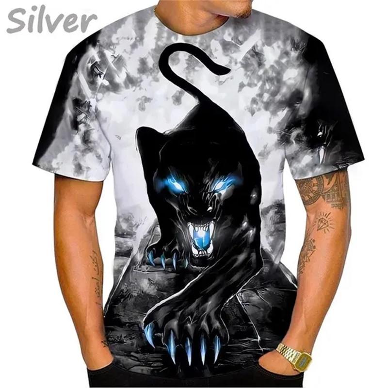New Hot Sale Panther 3D Print T-Shirts Men Women Fashion Casual Short Sleeve T Shirt Oversized Harajuku Tees Tops Kids Clothing